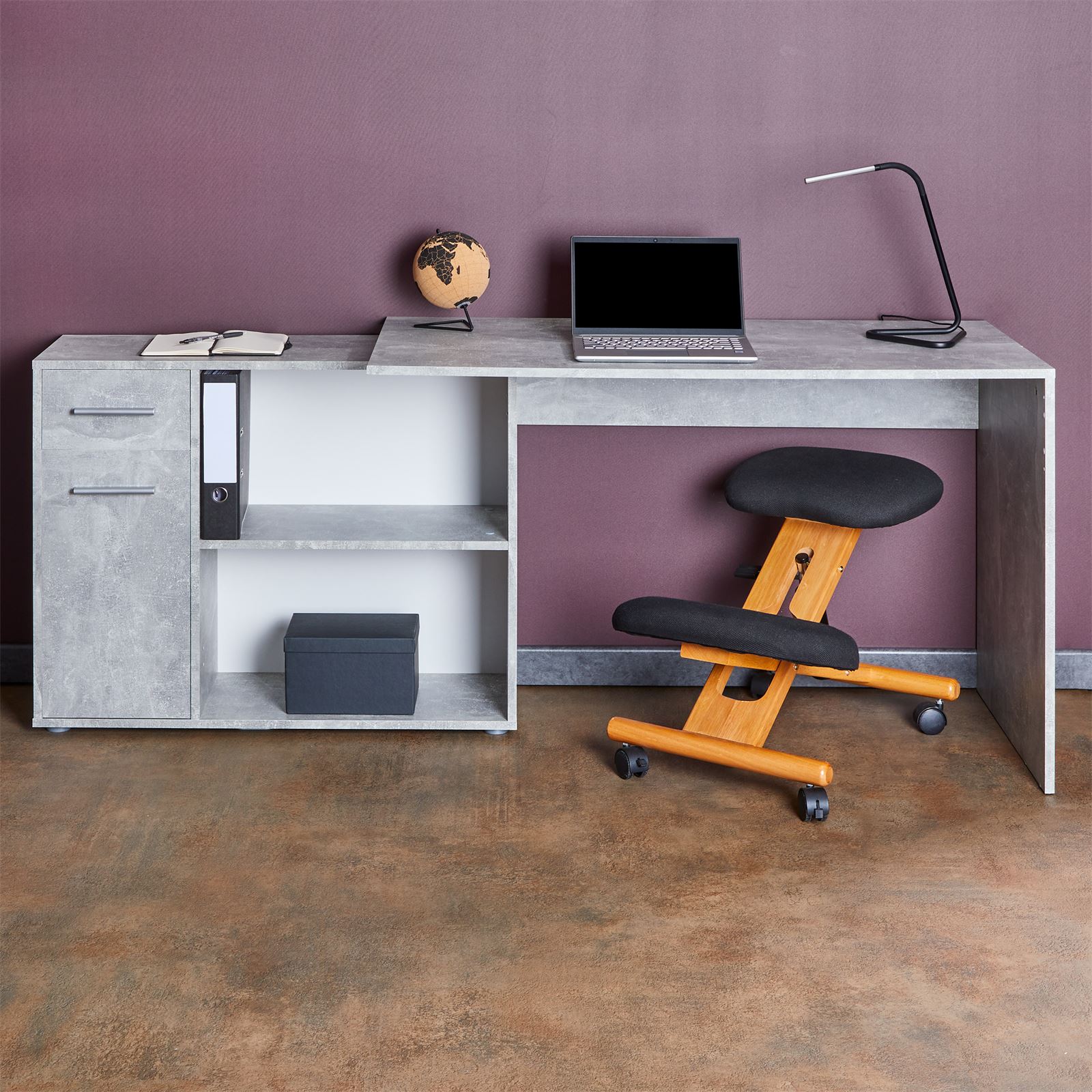Eckschreibtisch mit Regal Winkel Schreibtisch Computertisch Bürotisch modern