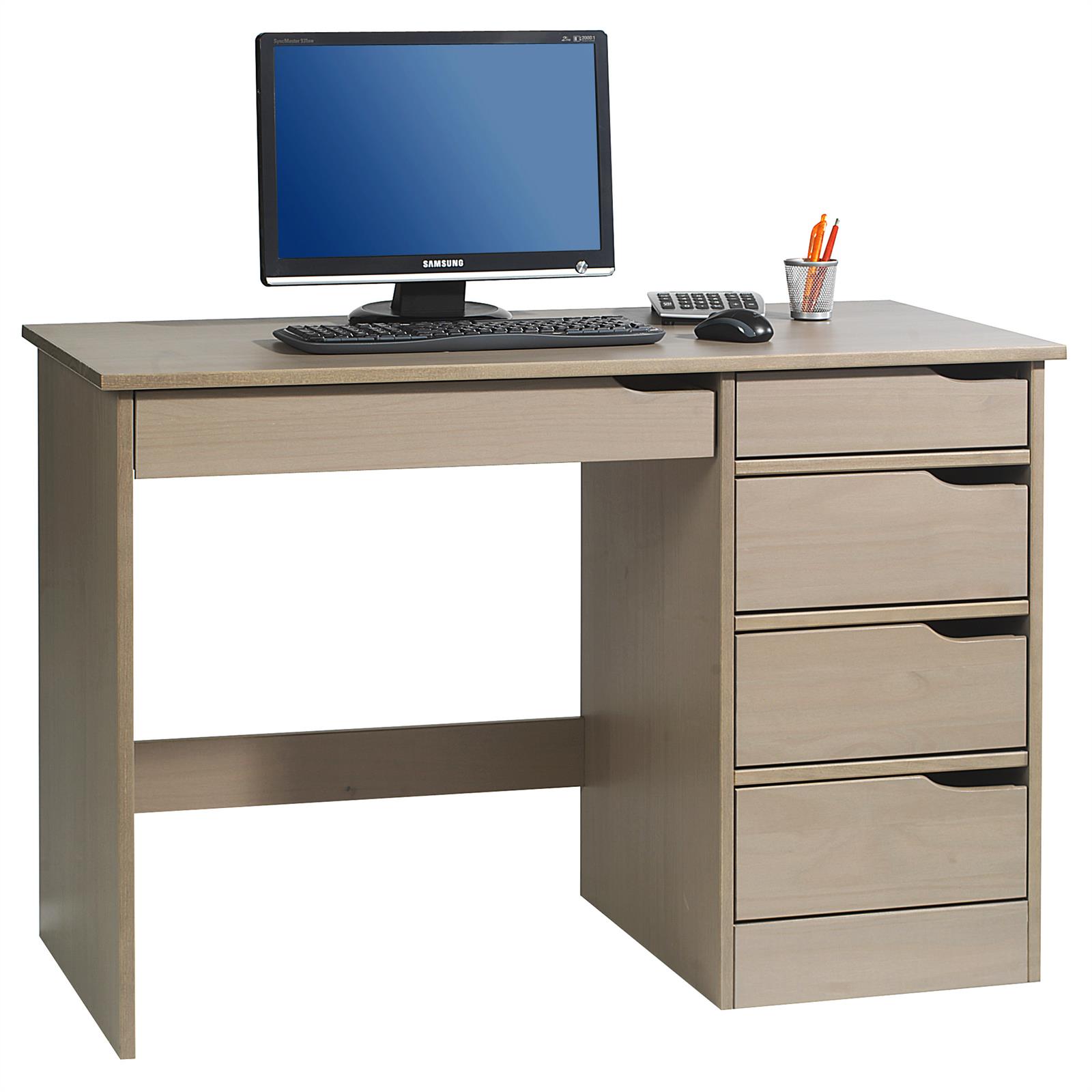 Schreibtisch in Kiefer massiv taupe | CARO-Möbel