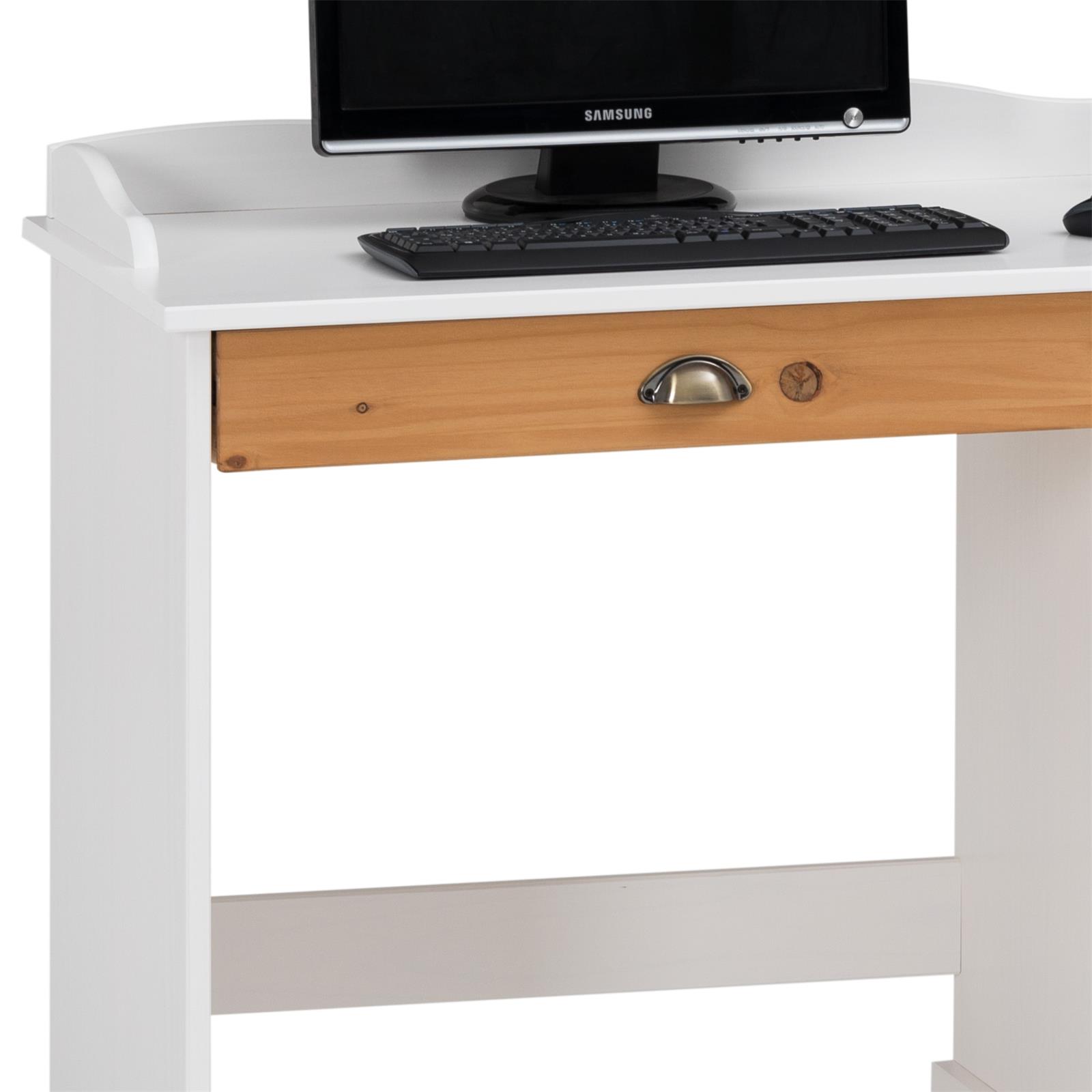 Schreibtisch Bürotisch Arbeitstisch mit 5 Schubladen Landhausstil Kiefer massiv