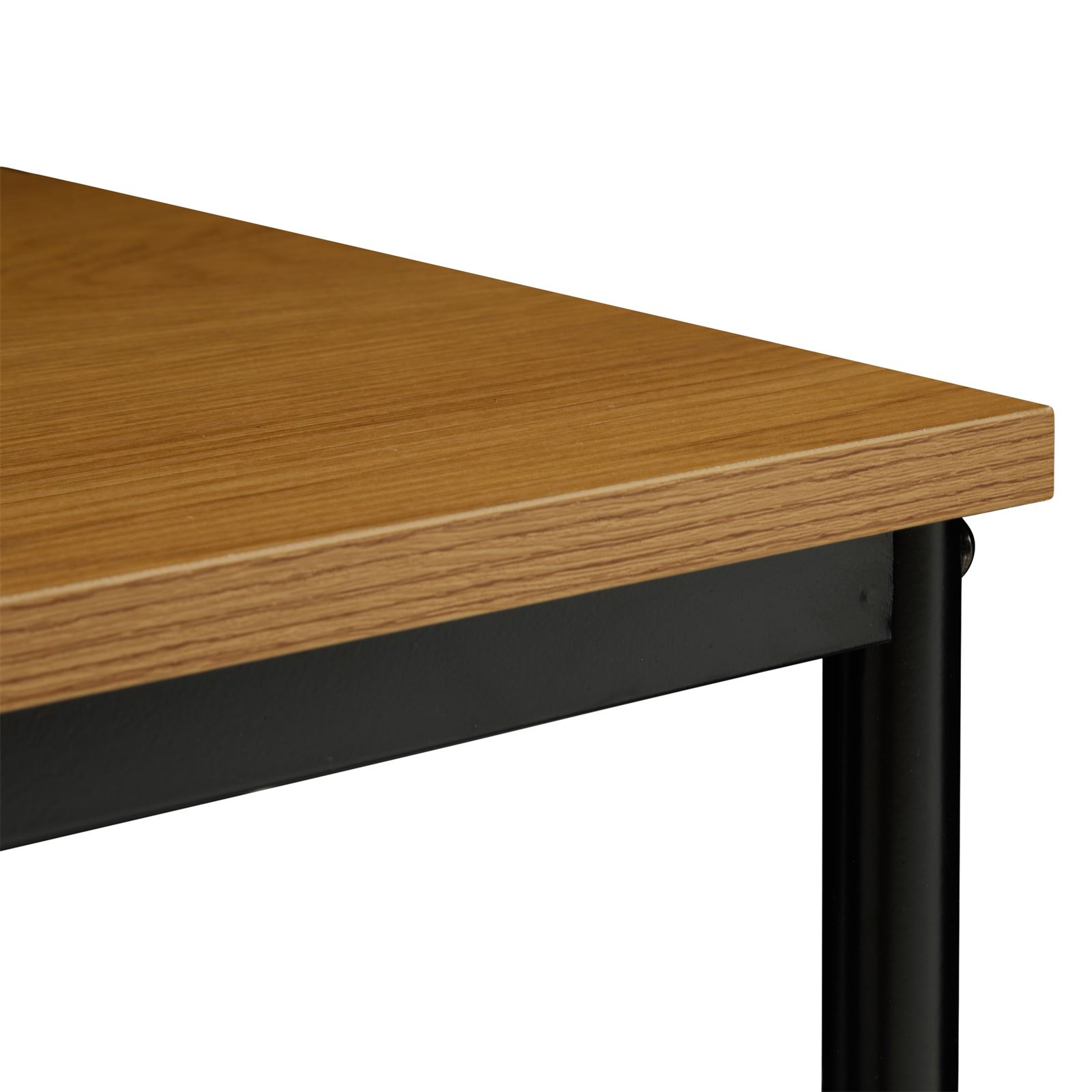 Schreibtisch im Industrial Stil aus Metall und MDF Holzoptik große Tischfläche