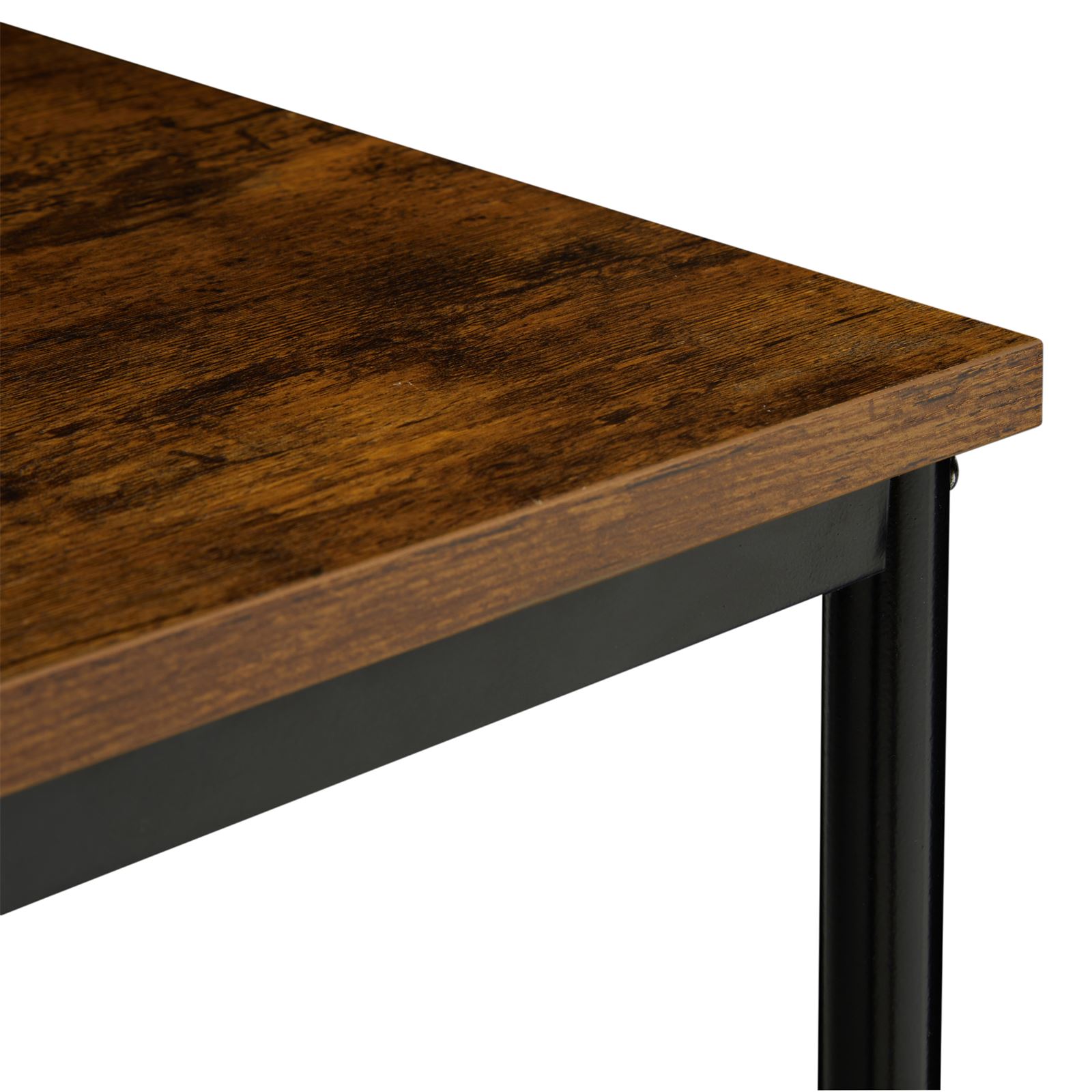 Schreibtisch im Industrial Stil aus Metall und MDF Holzoptik große Tischfläche