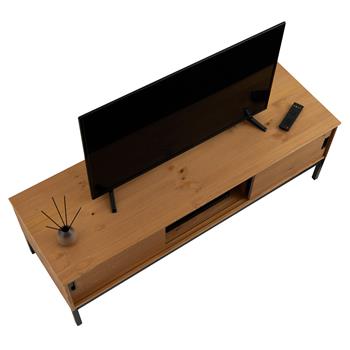 TV Lowboard SELMA mit 2 Schiebetüren, gebeizt/gewachst
