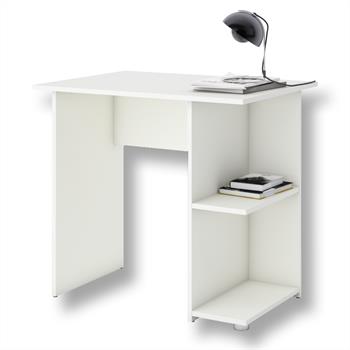 Schreibtisch KUBA in weiß mit 2 Ablageflächen