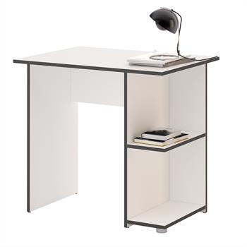 Schreibtisch KUBA in weiß/grau mit 2 Ablageflächen