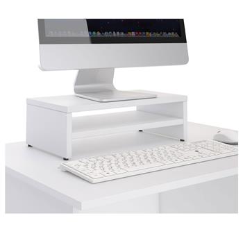 Monitorständer SUBIDA in weiß mit Ablagefach