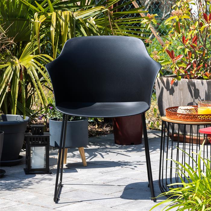 Gartenstuhl FORO 4er Set, aus Alu und Kunststoff in schwarz
