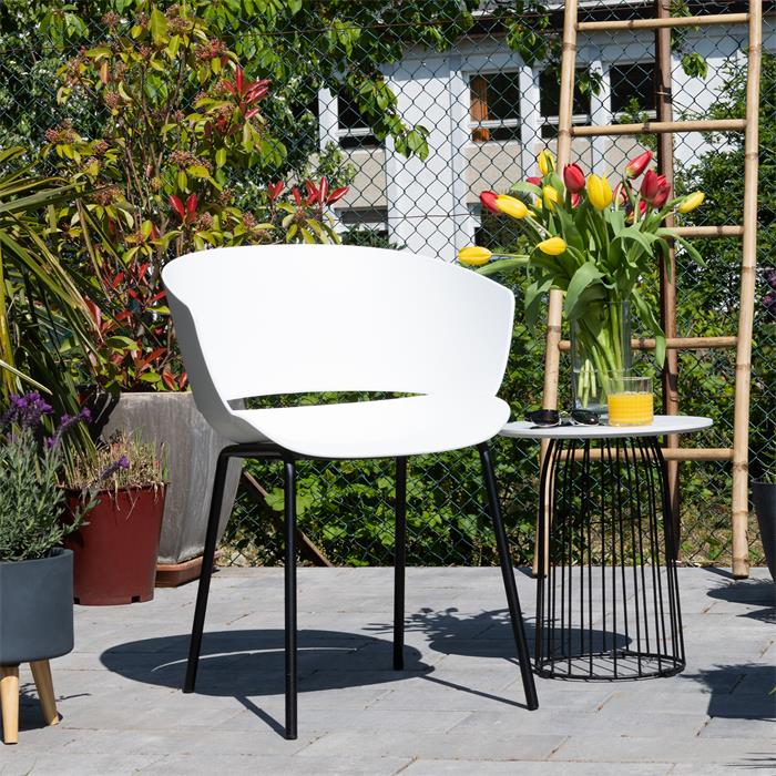 Gartenstuhl NIVEL 4er Set, aus Alu und Kunststoff in weiß