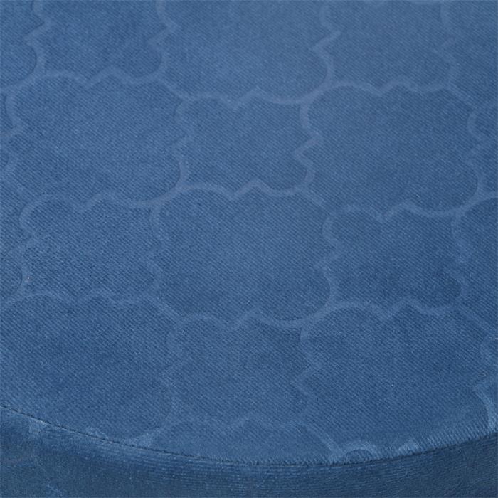Sitzhocker ORLEANS rund mit Samt Stoff in blau