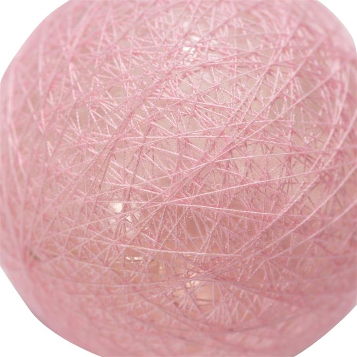 Lichterkette AMICI mit 20 Baumwollkugeln in weiß/rosa/pink
