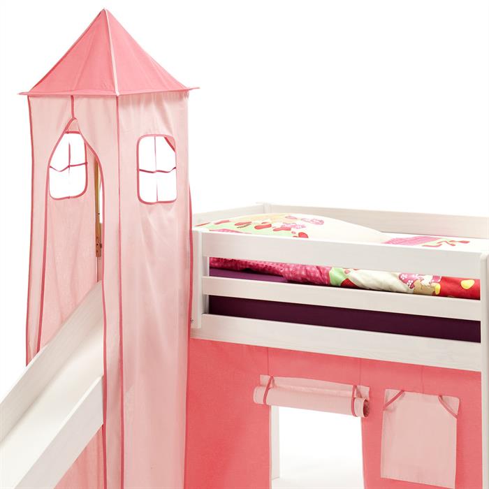 Turm MAX zum Bett mit Rutsche in pink/rosa