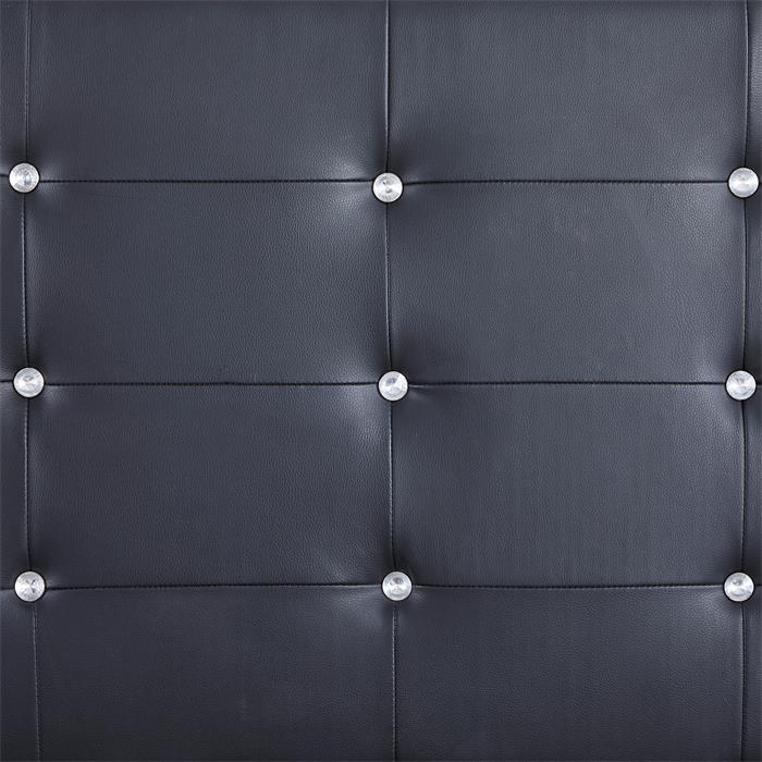 Polsterbett GLASGOW 90x200 cm, Kunstleder in schwarz