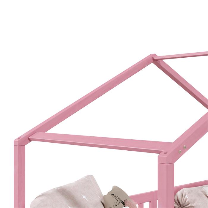 Hausbett LISAN in 90 x 200 aus massiver Kiefer in rosa