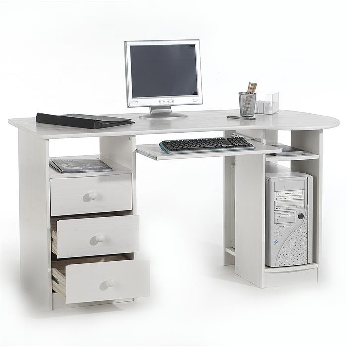 PC-Schreibtisch BOB in der Farbe weiß