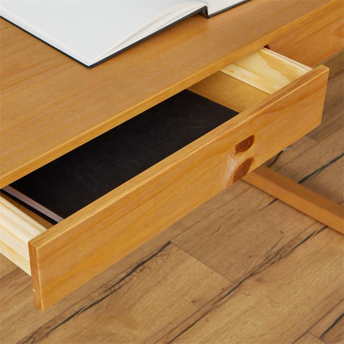 Schreibtisch NOAH mit 2 Schubladen, aus Kiefer in natur
