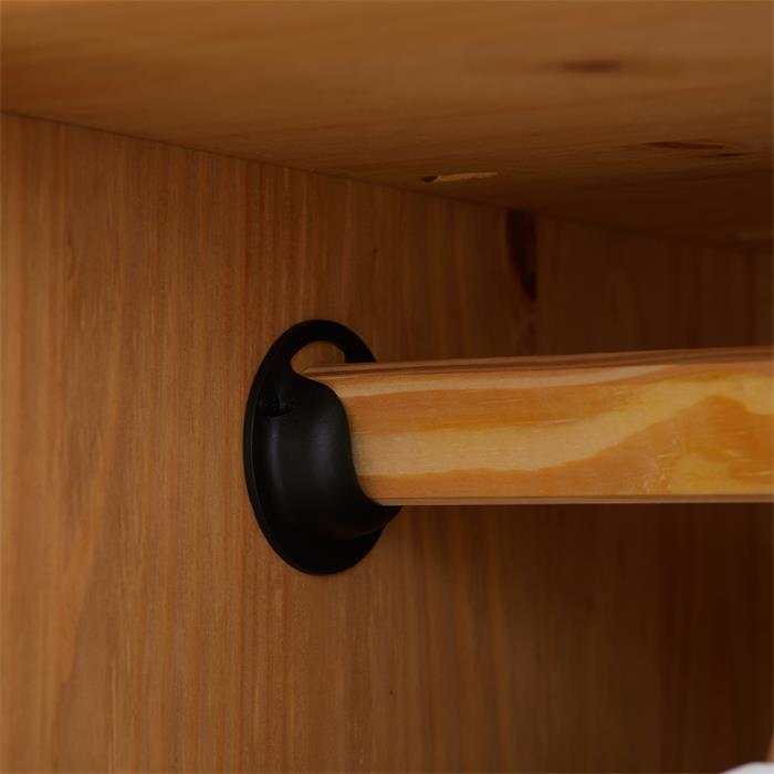 Kleiderschrank CANCUN - Massivholz mit drei Türen, Kiefer gebeizt/gewachst