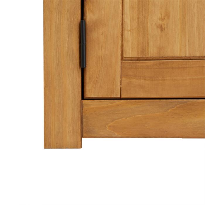 Kleiderschrank CANCUN - Massivholz mit drei Türen, Kiefer gebeizt/gewachst