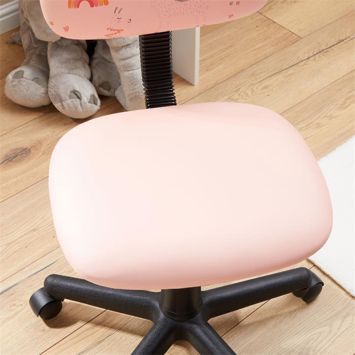 Drehstuhl ALPACA für Kinder, höhenverstellbar, Kunstleder in pink