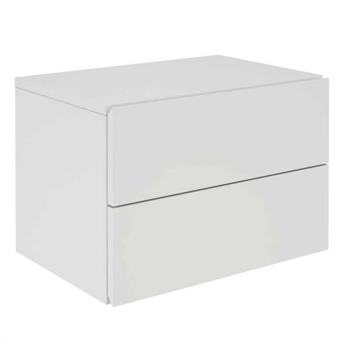 Wandregal Nachtschrank ANNI mit 2 Schubladen in weiß