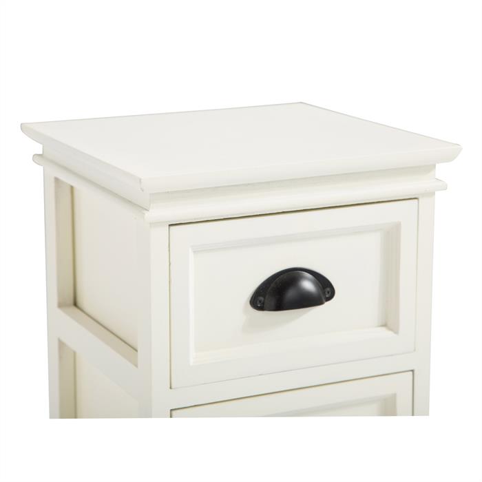 Nachttisch LANDHAUS in weiß, 3 Schubladen | CARO-Möbel