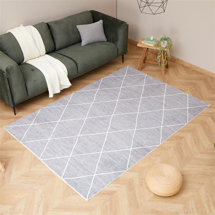 Waschbarer Teppich RHOMB 160 x 230 cm – Grau