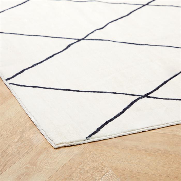 Waschbarer Teppich RHOMB 200 x 300 cm – Cremeweiß