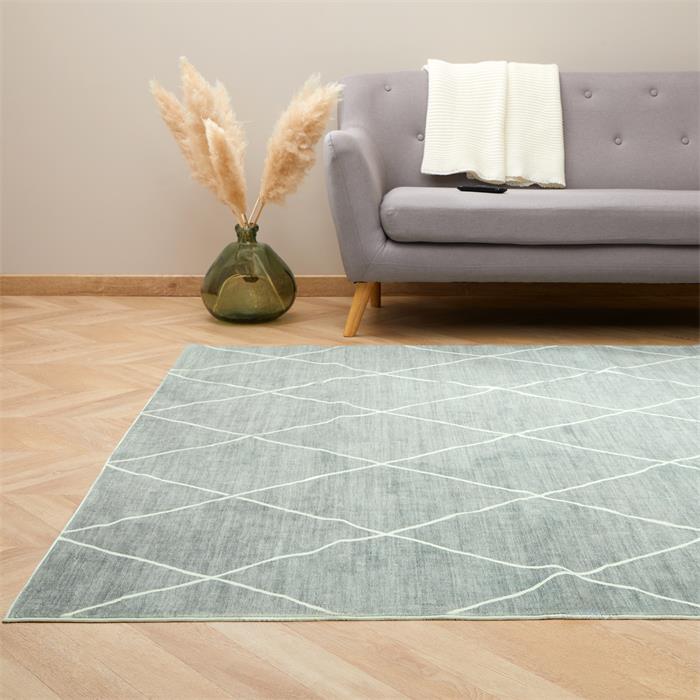 Waschbarer Teppich RHOMB 200 x 300 cm – jadegrün