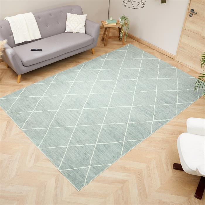 Waschbarer Teppich RHOMB 200 x 300 cm – jadegrün