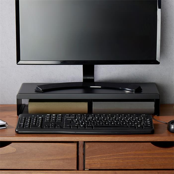 Monitorständer CLIFF Bildschirmerhöhung - Modernes Design, 50 cm, Mattschwarz