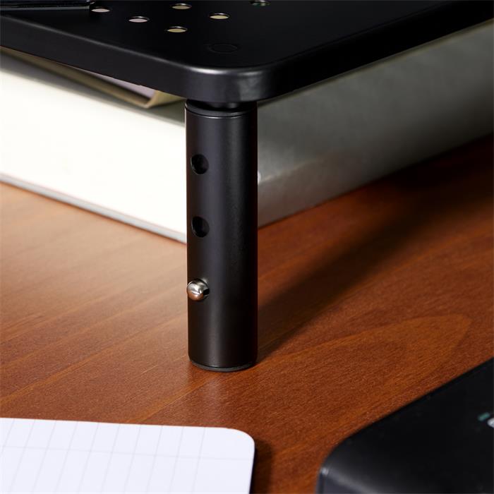 Monitorständer HYDE höhenverstellbar, Schreibtischaufsatz in Schwarz, Modernes Metall-Design