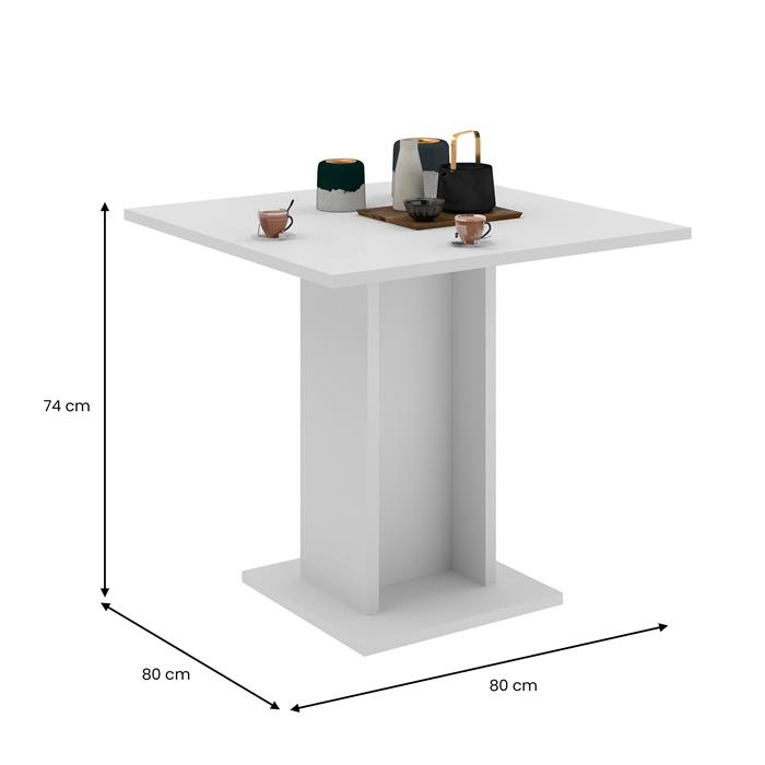 Esstisch QUADRA 80 x 80 cm – Weiß