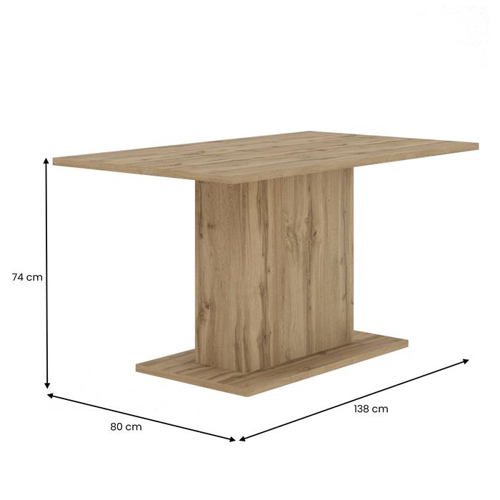 Esstisch EXTENSO 138 x 80 cm  - Wotan Eiche